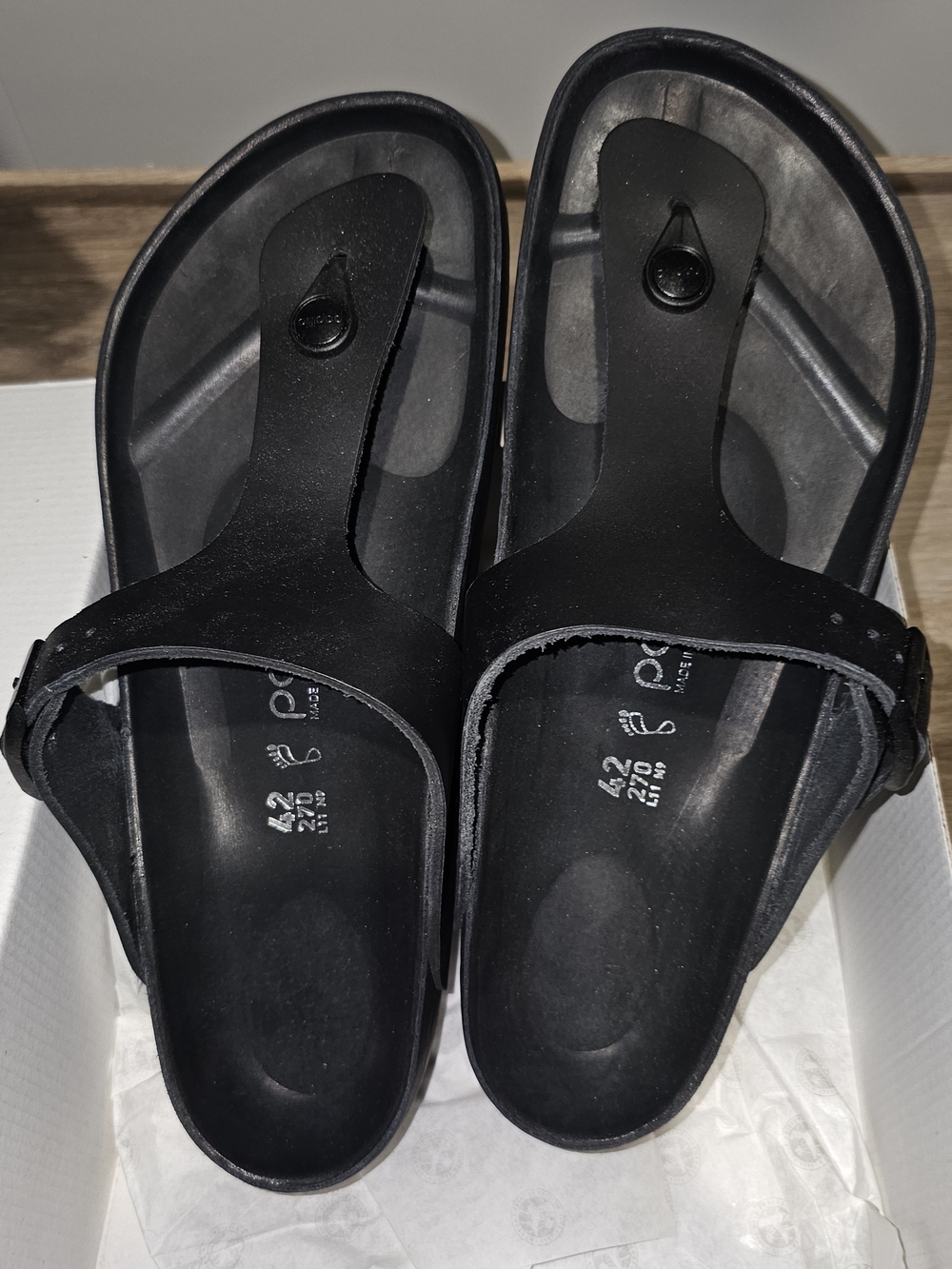 Birkenstock Gizeh PAP Black Sandals EU 42 (US W11 / M9) Regular Fit – NWT